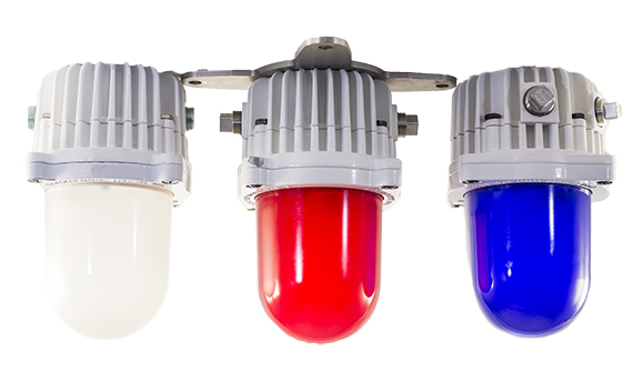 Energy Focus product image of white red and blue small navy globe lights